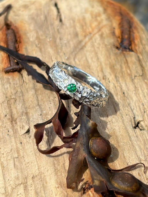 Porthleven Emerald Ocean Ring