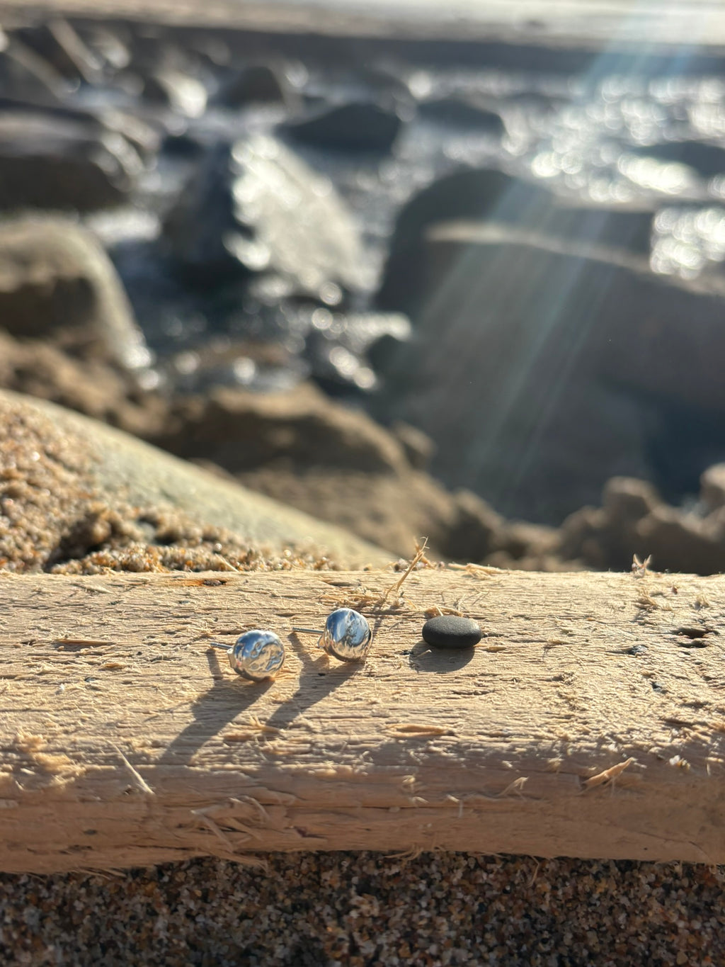 Silver Pebble Earrings (Small)
