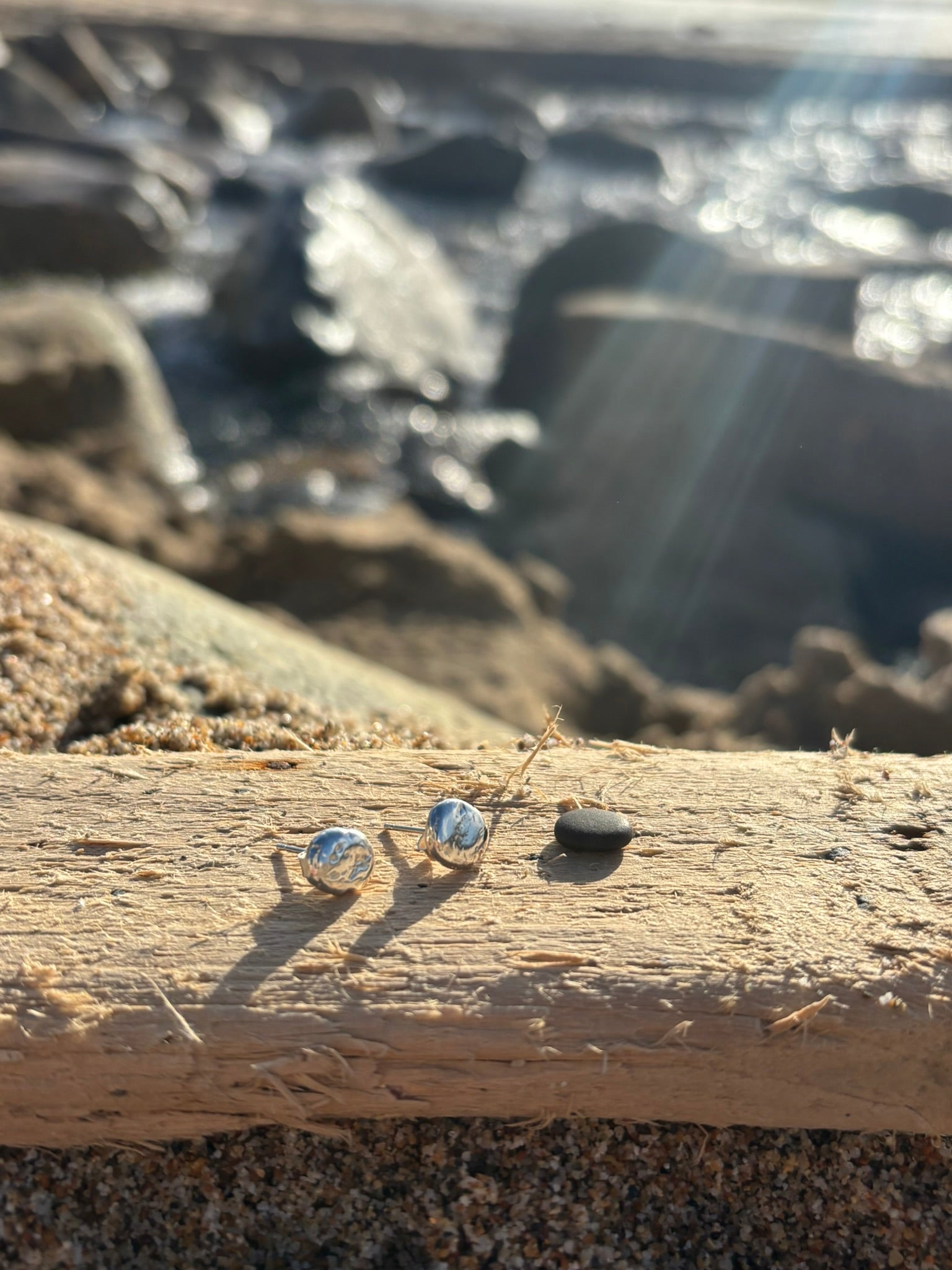 Silver Pebble Earrings (Small)