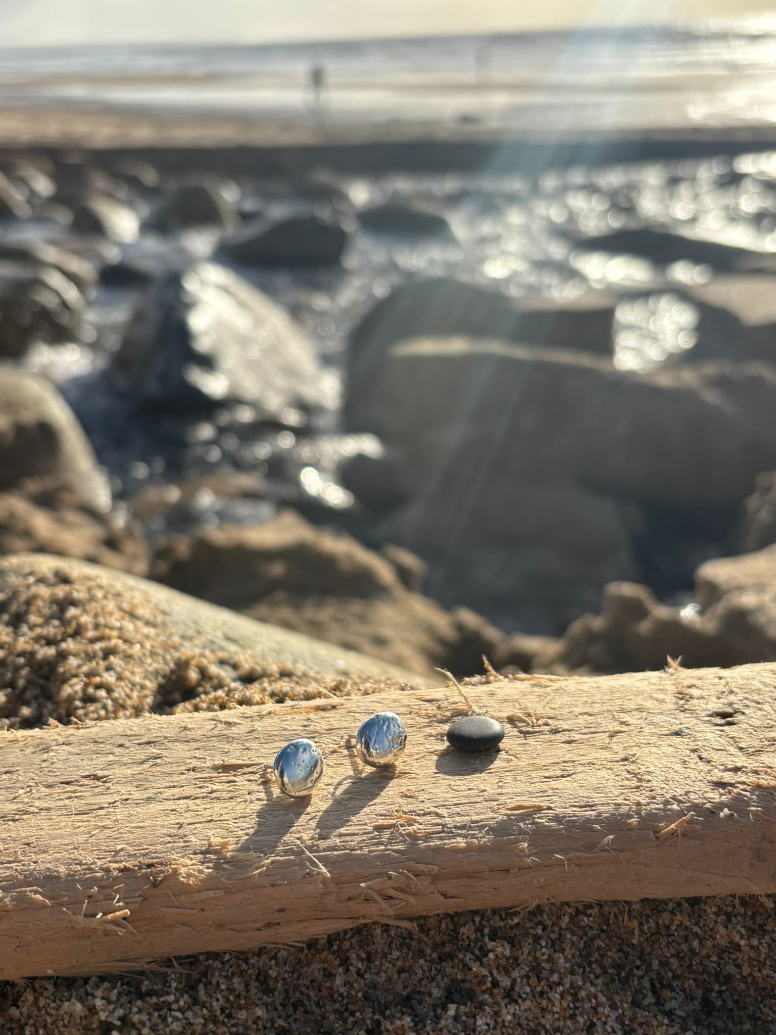 Silver Pebble Earrings (Small)