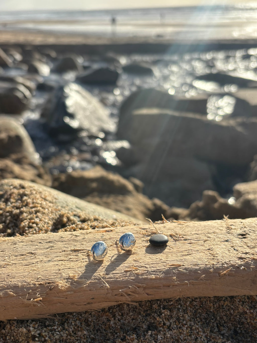 Silver Pebble Earrings (Small)