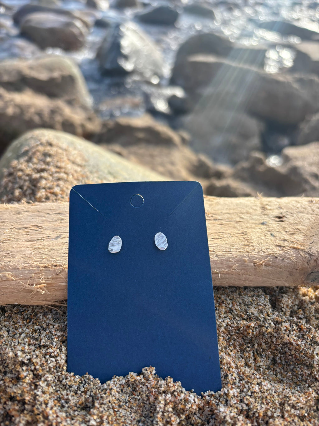 Small Silver Ocean Tide Earrings
