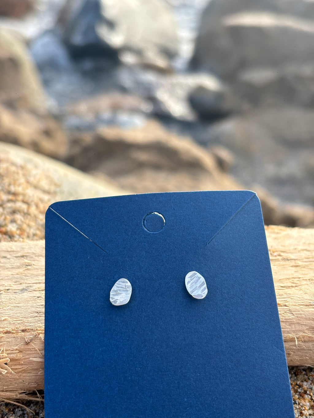 Small Silver Ocean Tide Earrings