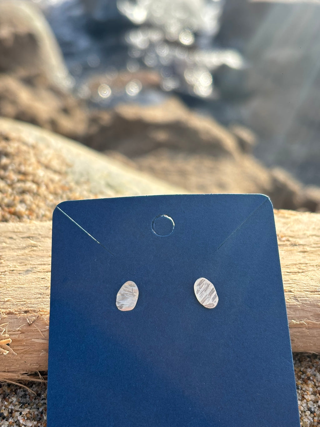Small Silver Ocean Tide Earrings