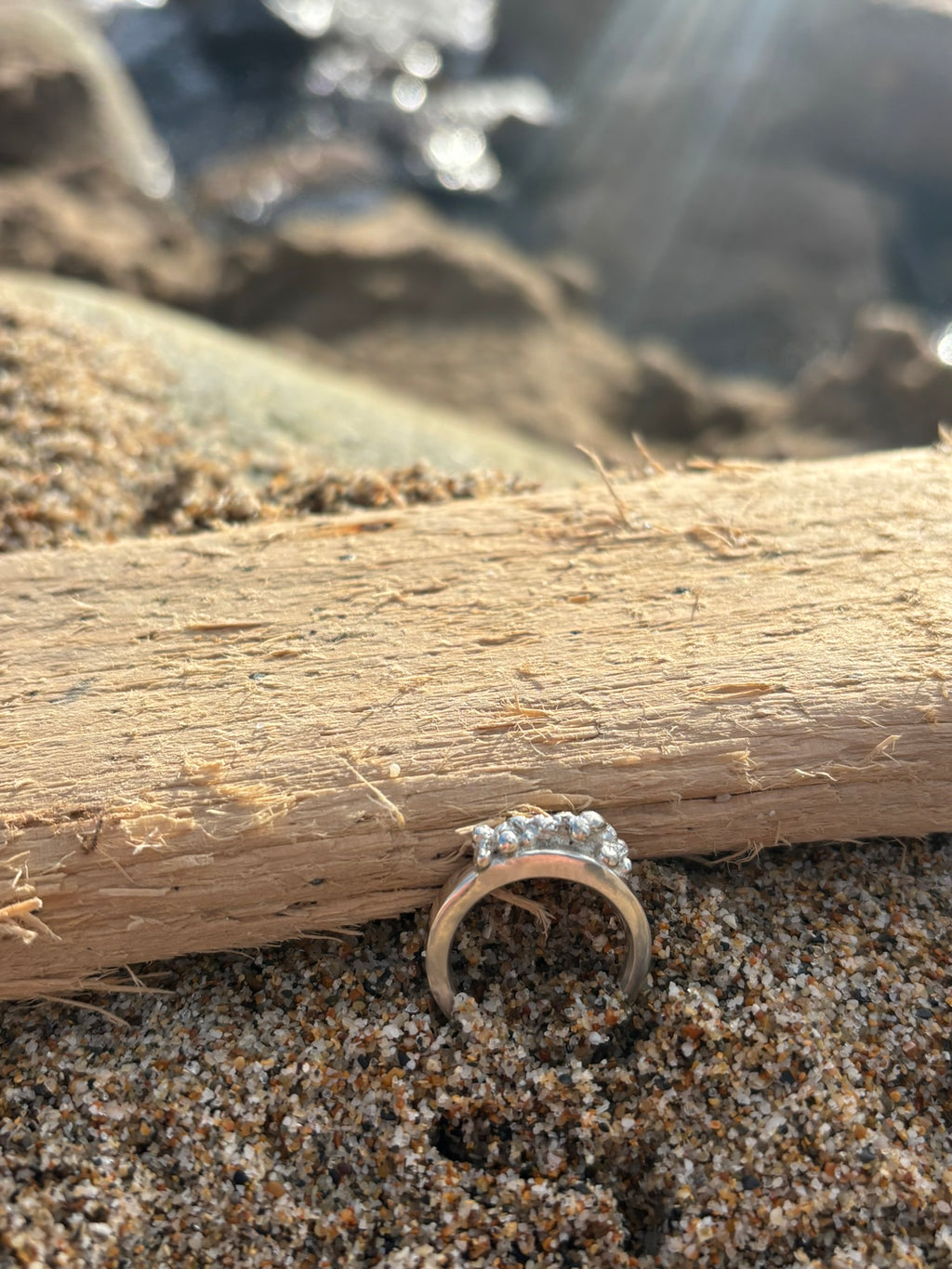 Sterling Silver Ocean  Bubble Ring