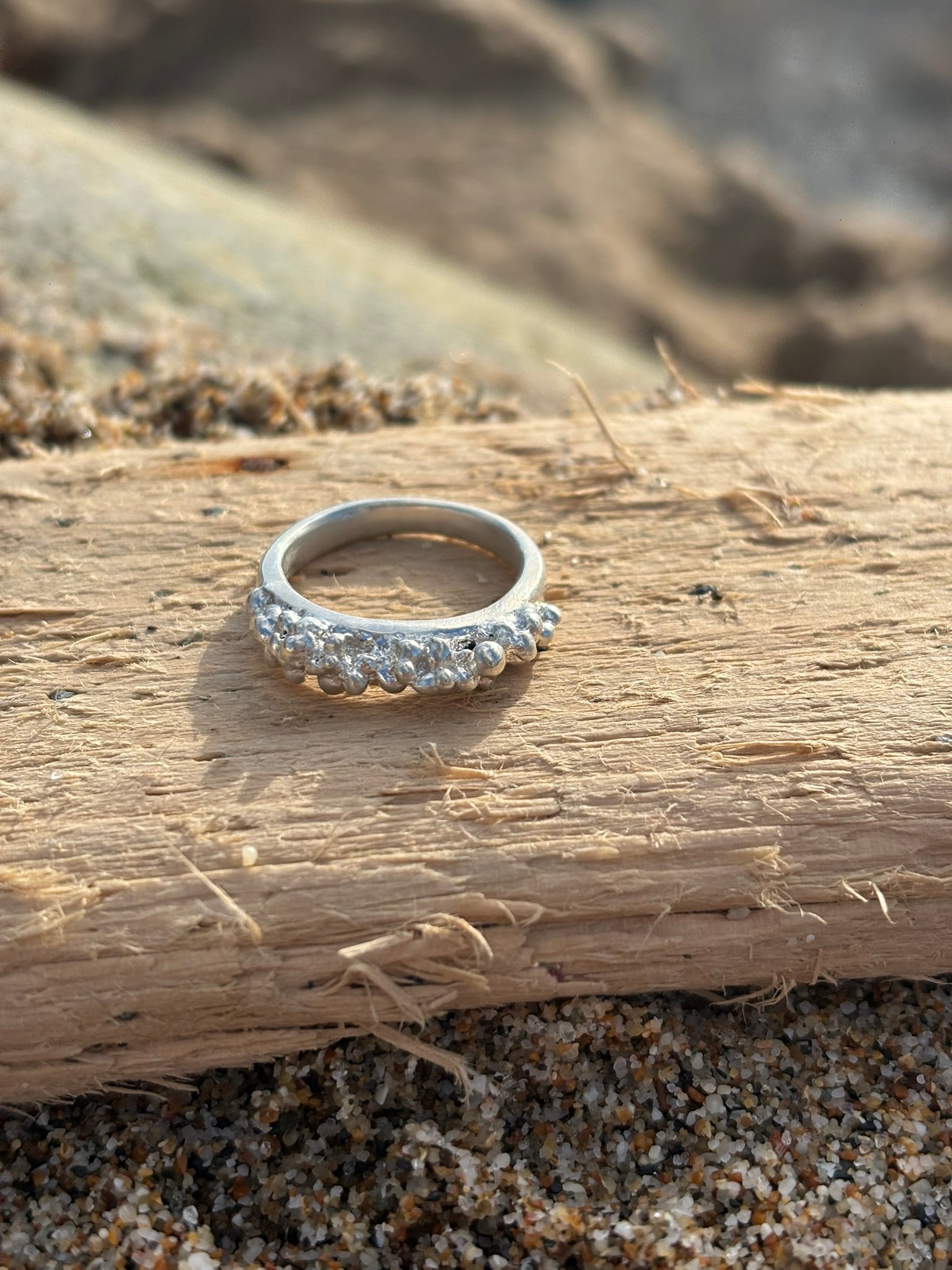 Large Silver Ocean Bubble Ring
