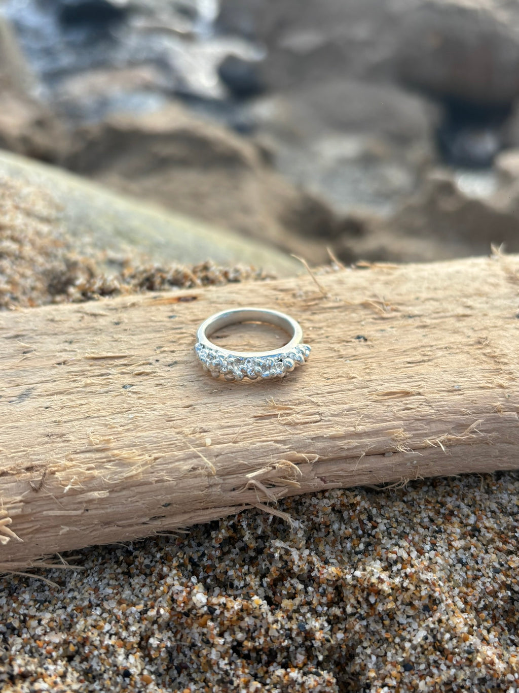 Large Silver Ocean Bubble Ring