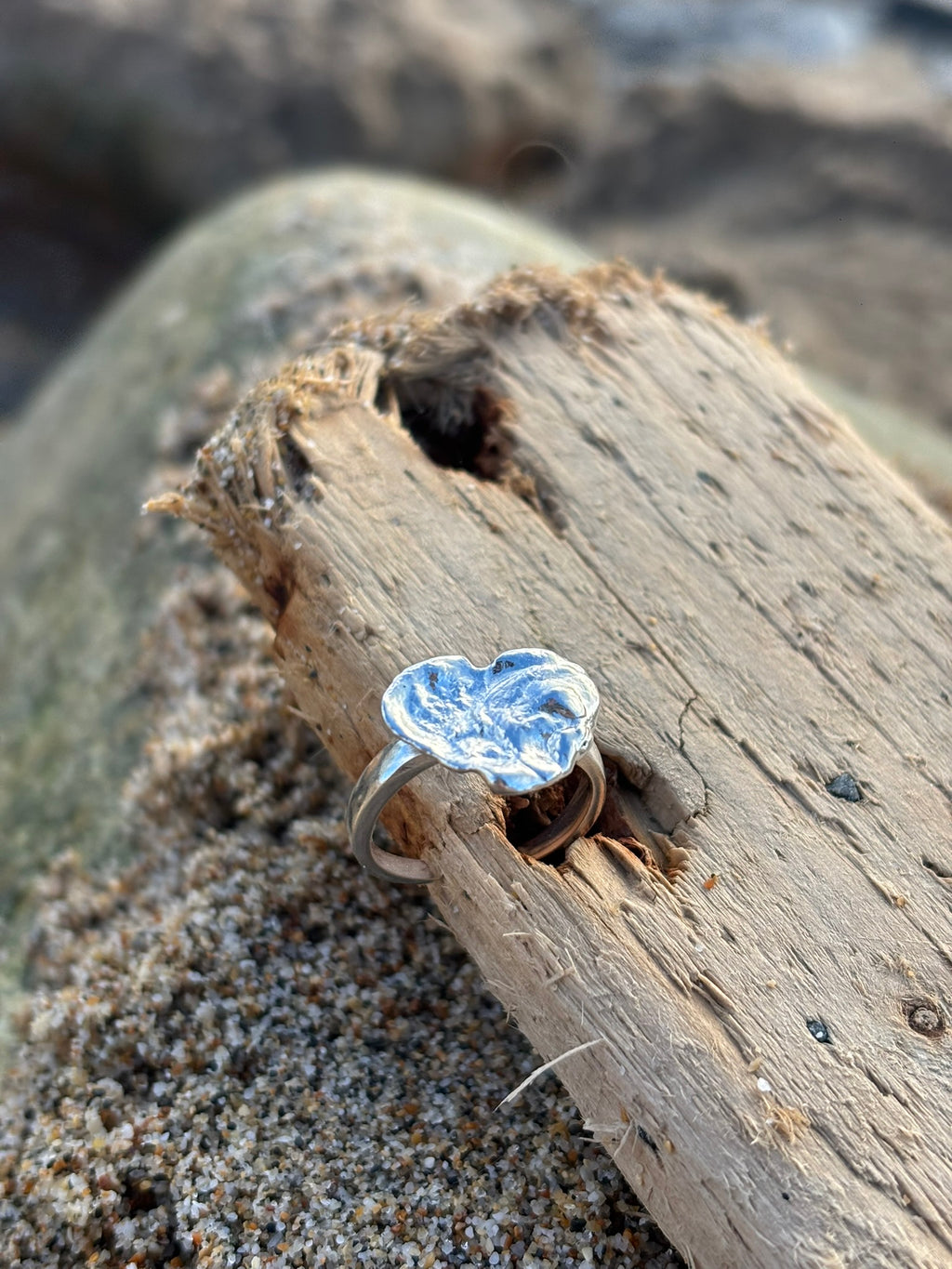 Silver Ocean Love Ring