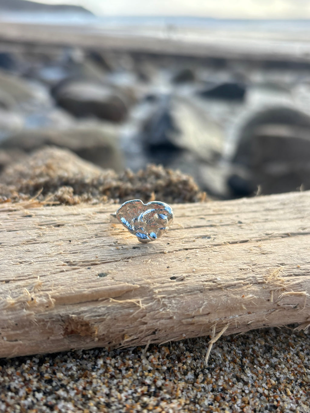 Silver Ocean Love Ring