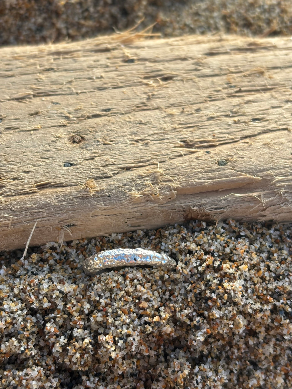 Silver Sand Cast Sand Dune Ring