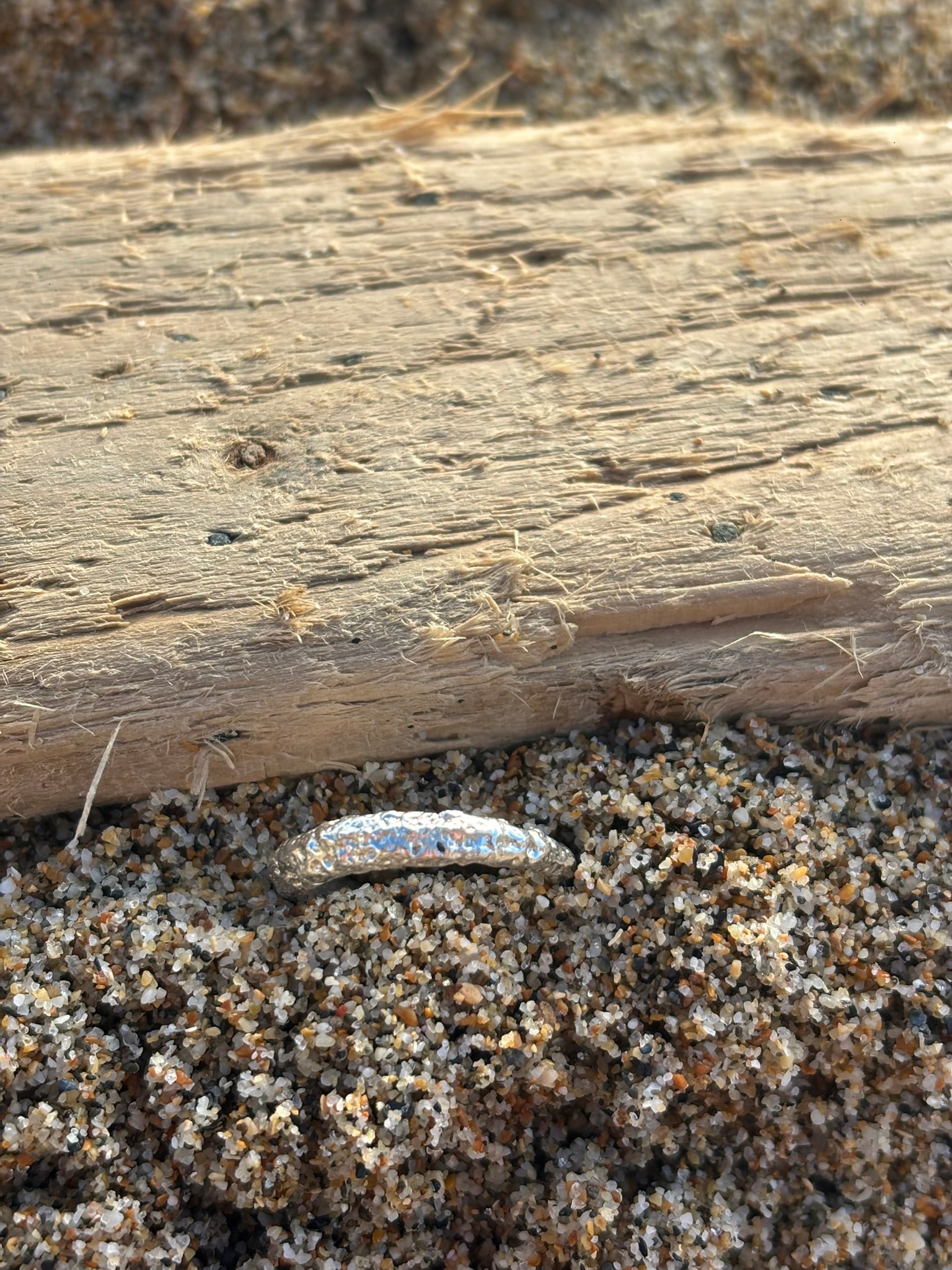 Silver Sand Cast Sand Dune Ring