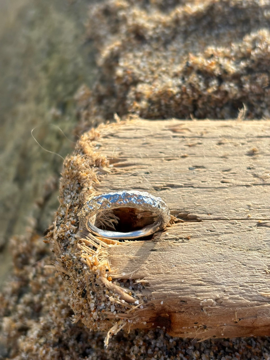 Silver Sand Cast Sand Dune Ring