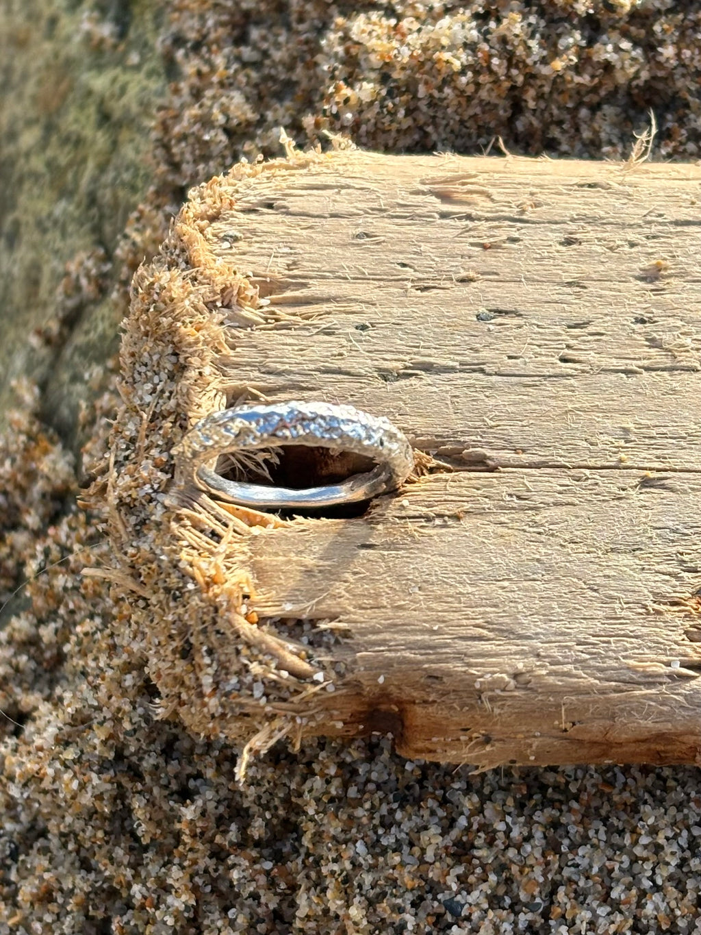 Silver Sand Cast Sand Dune Ring