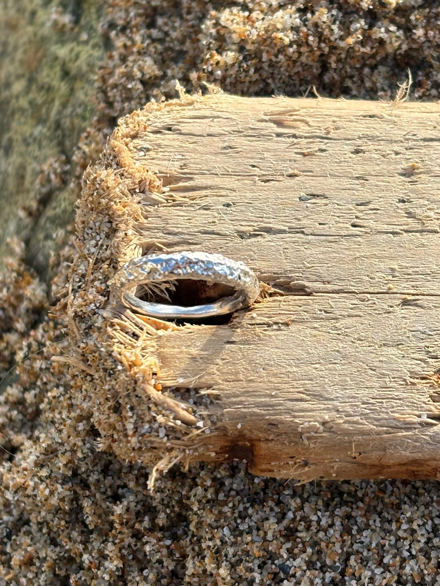 Silver Sand Cast Sand Dune Ring