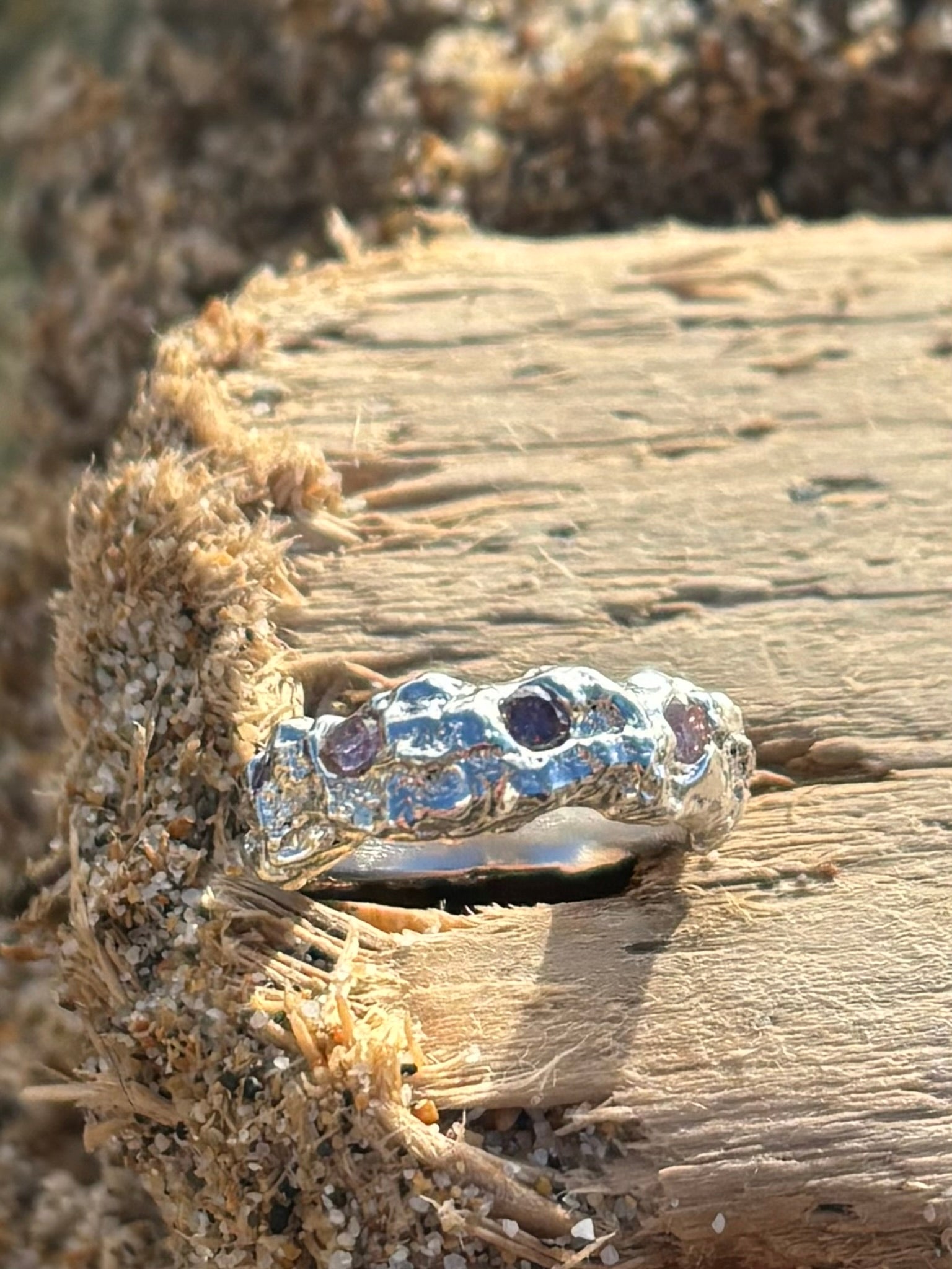 Sterling Silver Pink Diamonds in the Ocean