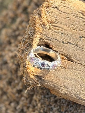 Sterling Silver Pink Diamonds in the Ocean