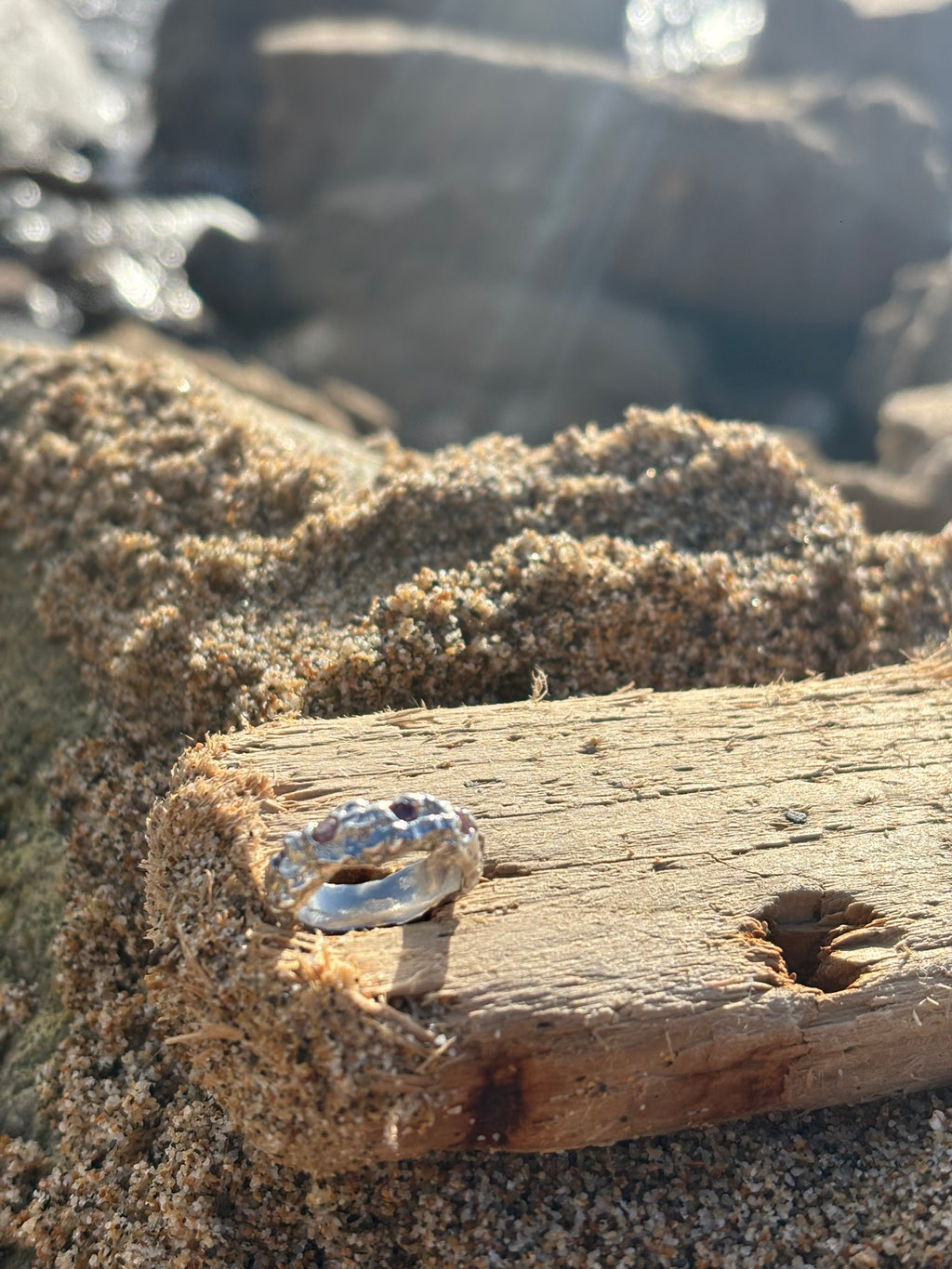 Sterling Silver Pink Diamonds in the Ocean