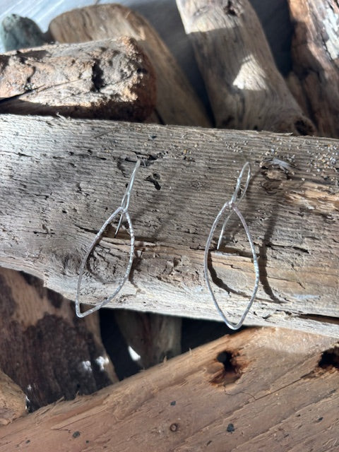 Handmade patterned drop earring , Coastal Leaves