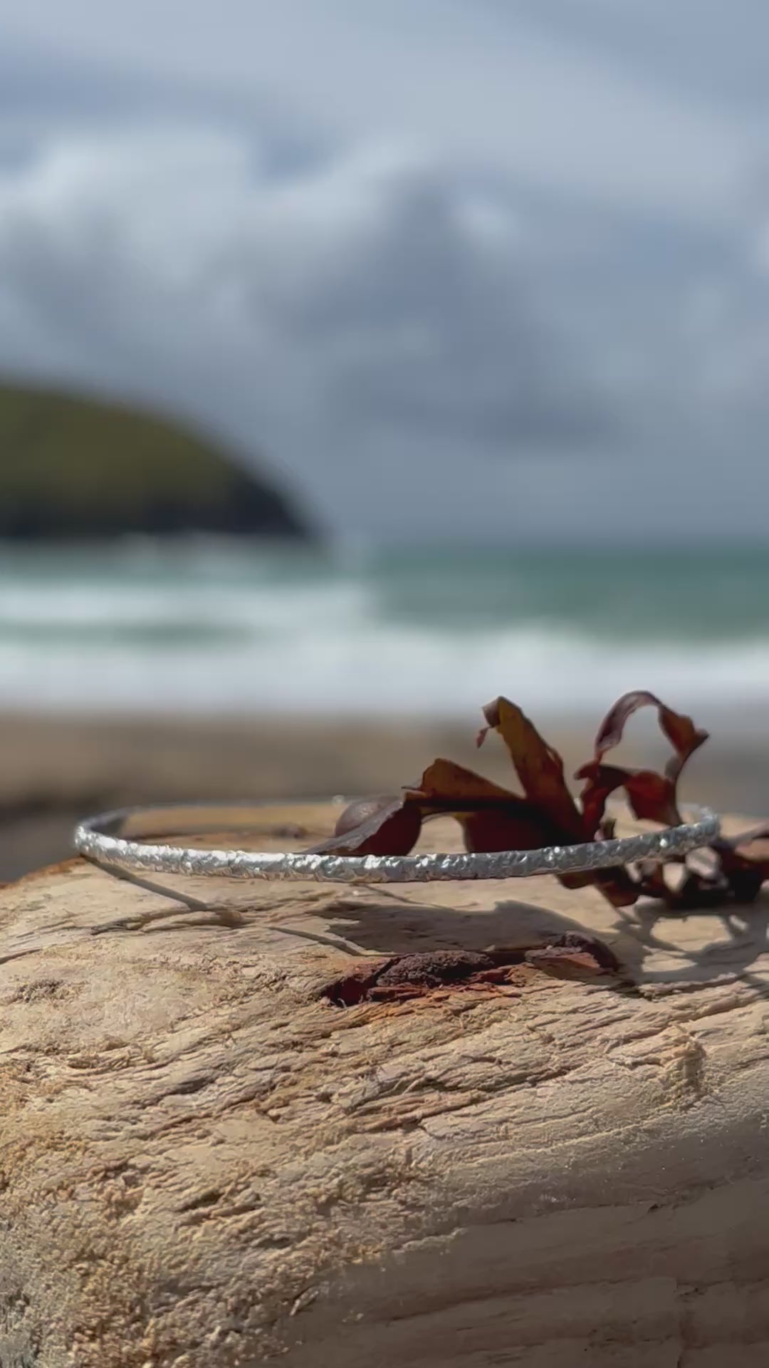 Silver Rock Textured Bangle